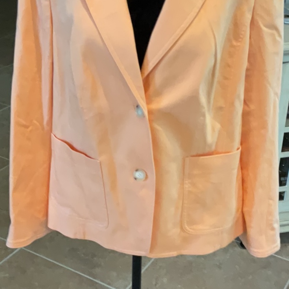 Talbots Pale Orange Two Button Front Jacket, Size… - image 4